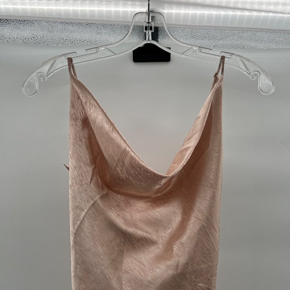 American Threads Women's Cowl Neck Slip Dress Blush Size Small Cut Out Back - Picture 5 of 9